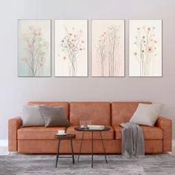 nestroots Floral Symphony Canvas 4 Pcs Wall Rectangle Paintings Wall Art -9.4x18.9In-picture-16