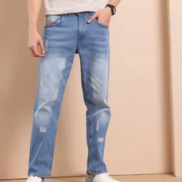 Mast & Harbour Men Straight Fit Light Fade Stretchable Jeans image 3