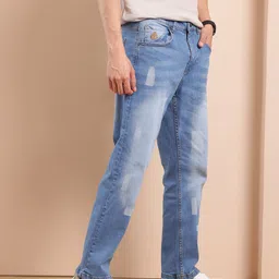 Mast & Harbour Men Straight Fit Light Fade Stretchable Jeans image 2