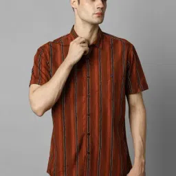 Louis Philippe Jeans Orange Cotton Regular Fit Checks Shirt-picture-35
