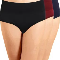 IN CARE Black & Maroon Cotton Hipster Panties - Pack Of 3-image-5