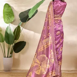 SARTHI FASHION HUB Tie and Dye Silk Blend Mysore Silk Saree image 5
