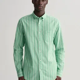 GANT Green Cotton Regular Fit Striped Shirt-picture-40