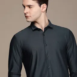 SIMON CARTER LONDON Men Grey Slim Fit Opaque Casual Shirt-picture-27