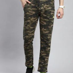 Monte Carlo Olive Cotton Regular Fit Printed Trackpants-picture-21