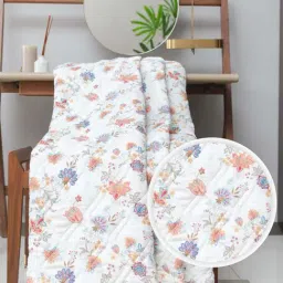 Urban Space AC Paradise Peach Cotton 300 GSM 3 Layer Reversible Single Blanket-image-0