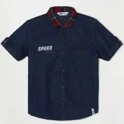 Fame Forever by Lifestyle Kids Blue Cotton Printed Full Sleeves Shirt-picture-39