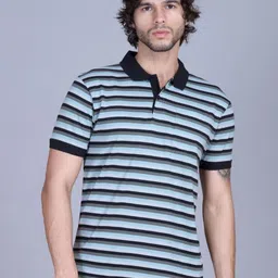 HARBOR N BAY Striped Cotton Polo Collar T-shirt-picture-12