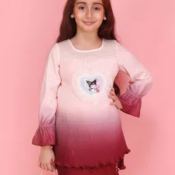 CUTECUMBER Girls Tie and Dye Bell Sleeve Georgette Fit & Flare Dress-picture-16