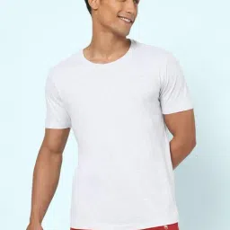 Ajile by Pantaloons Ecru Melange Cotton Slim Fit Lounge T-Shirt-picture-34