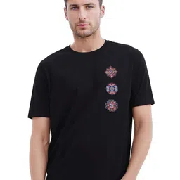 RARE RABBIT Men Printed Drop-Shoulder Sleeves T-shirt-picture-49
