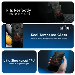 QRIOH Unisex Realme P3 5G Quirky Lord Hanuman Animated Shockproof Glass Back Case image 2