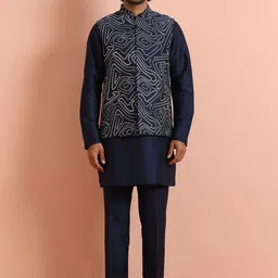 KISAH Abstract Printed Nehru Jacket-picture-10