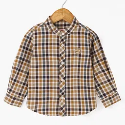 Babyhug Full Sleeves 100% Cotton Checks Shirt - Brown-picture-16