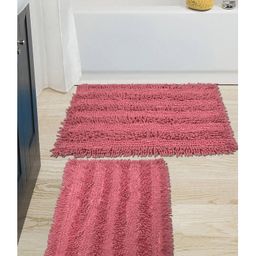 saral home Saralhome Cotton 2pc Shaggy Mat Dark Pink. 40cm x 60cm-picture-9