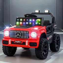 BAYBEE Rovero 4X4 Battery Operated Jeep for Kids with RGB Windshield Light, USB Bluetooth & Music | Baby Big Ride on Battery Car | Electric Jeep Car for Kids to Drive for 2 to 6 Years Boys Girls (Red)-picture-13