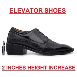 Bxxy Men Textured Heel Height Increasing Formal Oxford Shoes image 2