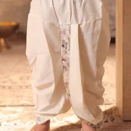 Aj DEZInES Boys Pink Pure Cotton Full Sleeves Floral Printed Kurta with Dhoti Pants image 2