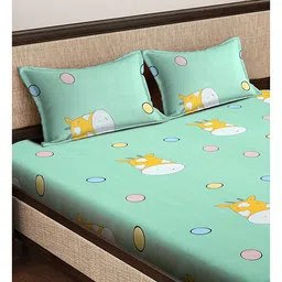 Klotthe Cartoon Characters 300 TC Cotton Blend Double Bedsheet with 2 Pillow Covers - Multicover image 3