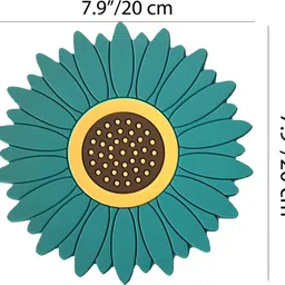 openzest Flexible Durable Non Slip Silicone Sunflower Trivet Mats for Hot Mug and Glasses silicone Trivet image 2