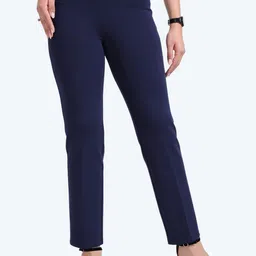 Belore Slims Women Tailored Slim Fit High-Rise Wrinkle Free Trousers-image-8
