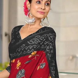 Anouk Floral Pure Cotton Saree image 2