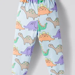 Bonfino 100% Cotton Knit Full Sleeves Night Suits with Dino Print & Stripes Pack of 3 - Multicolor image 5