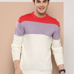HERE&NOW Pure Acrylic Colourblocked Pullover-picture-36