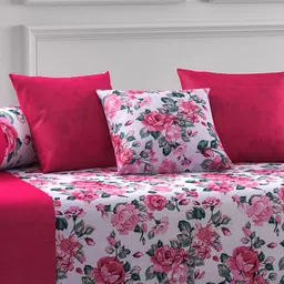 SWAYAM Pink & Magenta Floral Print Diwan Set image 2