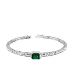 Emori Women 18KT White Emerald Lab Diamond Bracelet-image-36