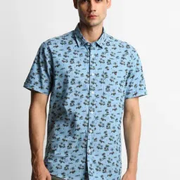 Louis Philippe Jeans Blue Cotton Regular Fit Printed Shirt-picture-26