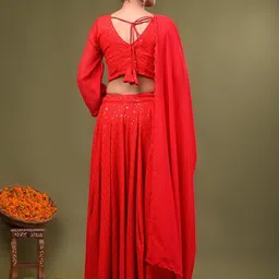 Futra Gabha Embroidered Sequinned Semi-Stitched Lehenga & Unstitched Blouse With Dupatta image 5