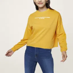 Honey by Pantaloons Mustard Cotton Printed Sweatshirt-picture-36