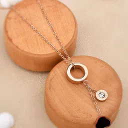 SHILLYN Rose Gold-Plated Cubic Zirconia Studded Chain-picture-19