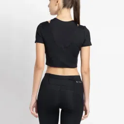 Adidas Black Printed Crop Top image 2