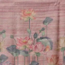Silk Land Pink Tissue Printed Saree image 5