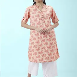 Rangmanch by Pantaloons Peach Printed Straight Kurta-image-40
