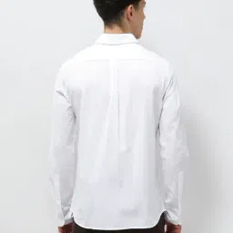 U.S. Polo Assn. White Cotton Regular Fit Self Pattern Shirt image 2