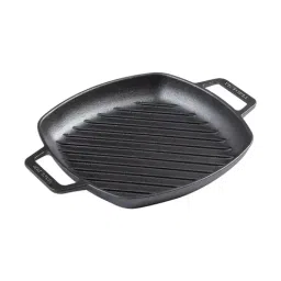 Victoria Black Cast Iron Square Grill Pan with Double Loop Handle (10 Inch) image 3