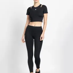 Adidas Black Printed Crop Top image 4