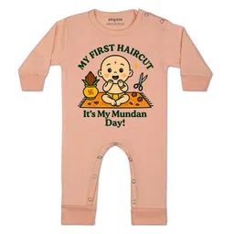 Arvesa Kids-Unisex Peach Cotton Rompers-picture-54