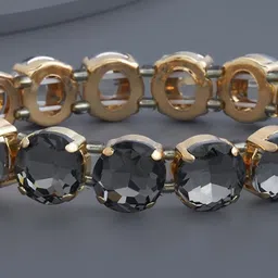 Kushal's Fashion Jewellery Women Grey Gold-Plated Party Zircon Trendy Bracelet image 4