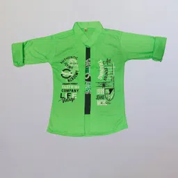 FASHION GRAB Boys Classic Fit Typography Printed Spread Collar Cotton Casual Shirt-image-72