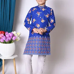 NFC CREATION Boys Ethnic Motifs Printed Regular Kurta with Pyjamas-picture-18