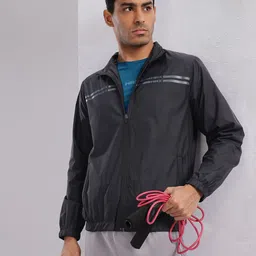 HRX by Hrithik Roshan Striped Detail Rapid-Dry Training Jacket image 2