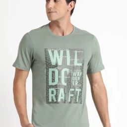 Wildcraft Sage Green Cotton Regular Fit Printed T-Shirt-picture-34