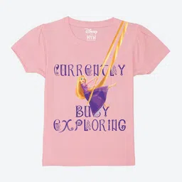 Wear Your Mind Girls Printed Puff Sleeves Pure Cotton T-shirt-picture-53