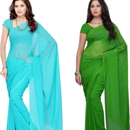FANCYNINE Poly Georgette Saree image 5