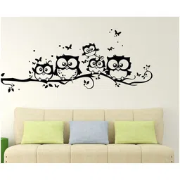 Wallstick Cute owl Family wall sticker Vinyl-image-38
