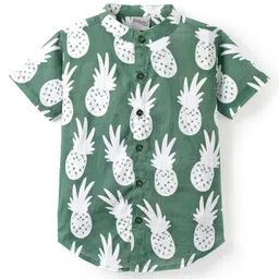 Dapper Dudes Half Sleeves Pineapple Printed Shirt - Green-picture-25